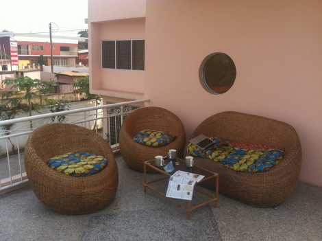 Terrace at the Agoo Hostel, Accra
